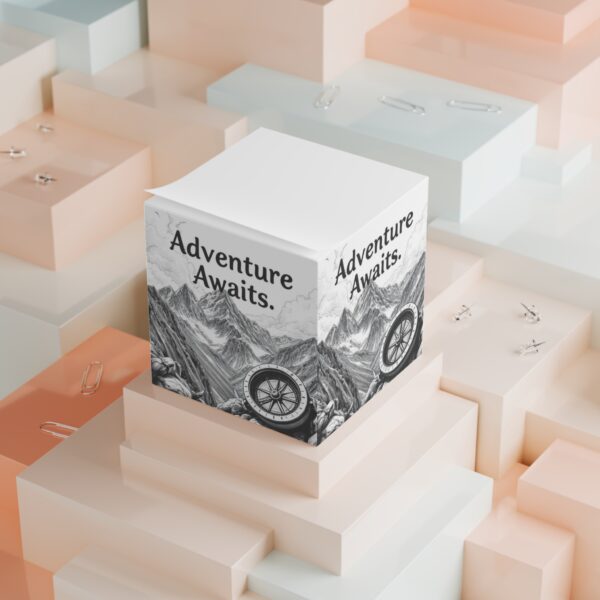 Adventure Awaits Note Cube - Inspirational Desk Stationery, Office Décor, Gift for Adventurers, Travel Enthusiasts, Motivational Notepad - Image 4