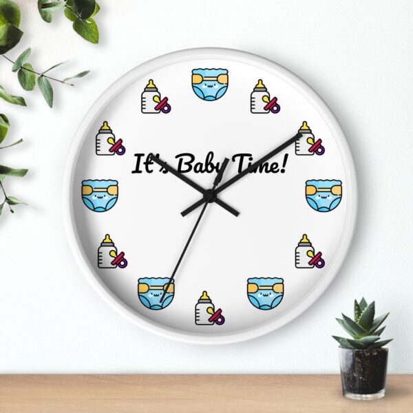 Cute Baby-Themed Wall Clock, Nursery Decor, Baby Shower Gift, Children's Room Wall Art, It's Baby Time!. - Image 6