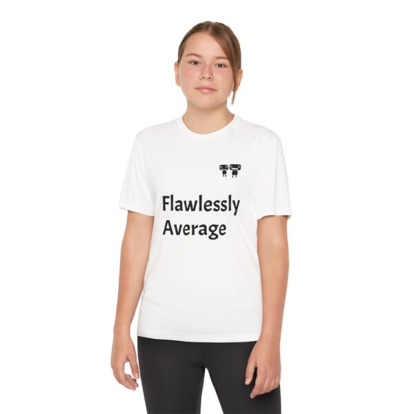 Flawlessly Average Youth Tee, Kids Sport Shirt, Fun Graphic T-Shirt, Casual Everyday Wear, Birthday Gift, Unique Competition Outfit - Image 4
