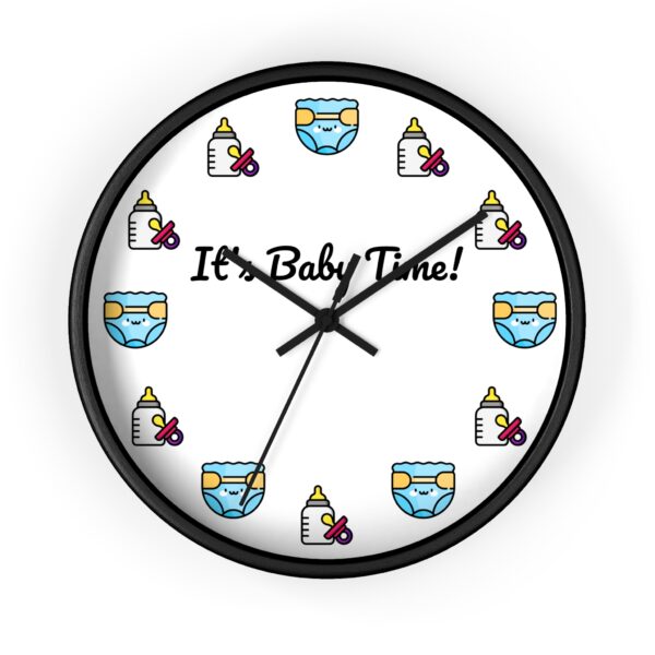Cute Baby-Themed Wall Clock, Nursery Decor, Baby Shower Gift, Children's Room Wall Art, It's Baby Time!.