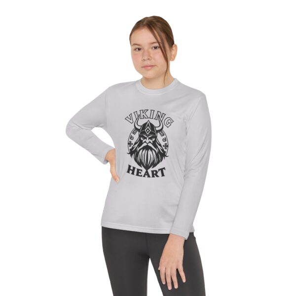 Youth Long Sleeve Viking Heart Tee - Perfect for Active Kids, Birthday Gift, Sports, Team Spirit, Everyday Wear - Image 9