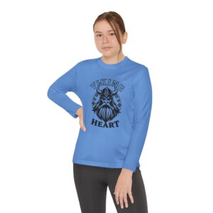 Youth Long Sleeve Viking Heart Tee - Perfect for Active Kids, Birthday Gift, Sports, Team Spirit, Everyday Wear
