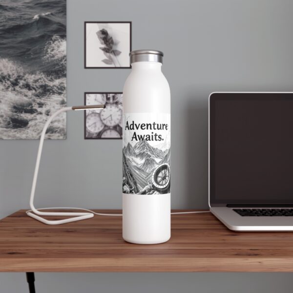 Adventure Awaits Slim Water Bottle, Motivational Sports Bottle, Outdoor Hydration, Gift for Hikers, Travel Mug, Active Lifestyle, [...] - Image 6