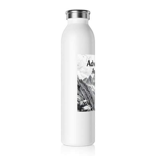 Adventure Awaits Slim Water Bottle, Motivational Sports Bottle, Outdoor Hydration, Gift for Hikers, Travel Mug, Active Lifestyle, [...] - Image 3