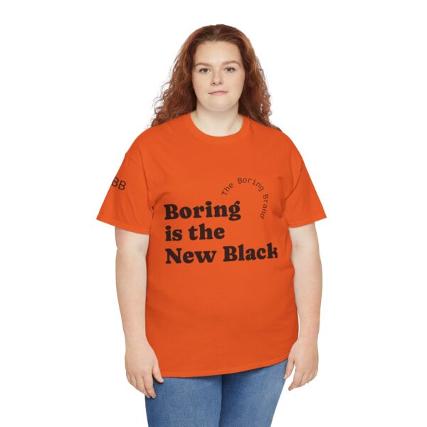 Unisex Heavy Cotton Tee - 'Boring is the New Black' Casual Tee, Trendy Graphic T-Shirt, Everyday Wear, Gift for Friends, Mom and Dad Gift - Image 11