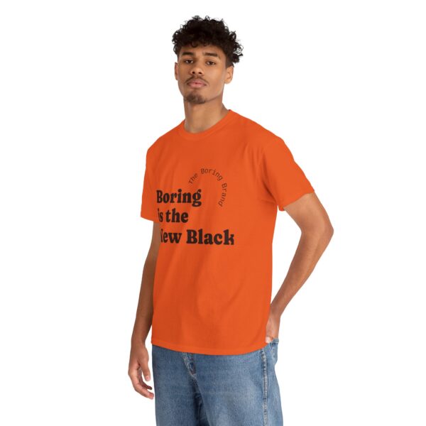 Unisex Heavy Cotton Tee - 'Boring is the New Black' Casual Tee, Trendy Graphic T-Shirt, Everyday Wear, Gift for Friends, Mom and Dad Gift - Image 9