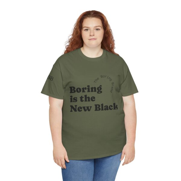Unisex Heavy Cotton Tee - 'Boring is the New Black' Casual Tee, Trendy Graphic T-Shirt, Everyday Wear, Gift for Friends, Mom and Dad Gift - Image 16