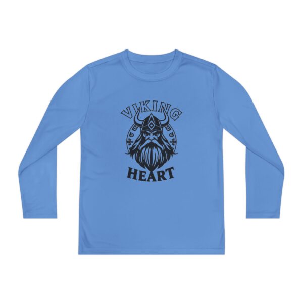 Youth Long Sleeve Viking Heart Tee - Perfect for Active Kids, Birthday Gift, Sports, Team Spirit, Everyday Wear - Image 2