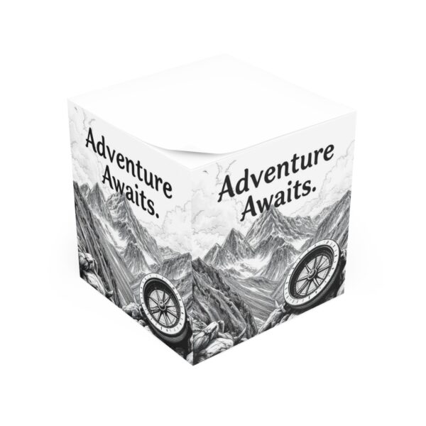 Adventure Awaits Note Cube - Inspirational Desk Stationery, Office Décor, Gift for Adventurers, Travel Enthusiasts, Motivational Notepad - Image 3