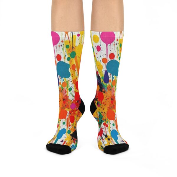 Colorful Art Splash Crew Socks, Funky Socks, Gift for Artists, Cozy Socks for Casual Wear, Vibrant Sock Design for All Occasions - Image 2