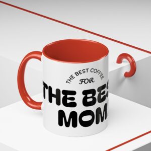 Best Mom Coffee Mug - Perfect Gift for Mother's Day, Birthdays, Moms, Hot Drinks, Black Handle, Ceramic Coffee Cup