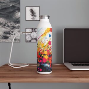 Vibrant Slim Water Bottle - Colorful Drinkware for Fitness, Travel, Yoga, Gifts for Her, Eco-Friendly Hydration
