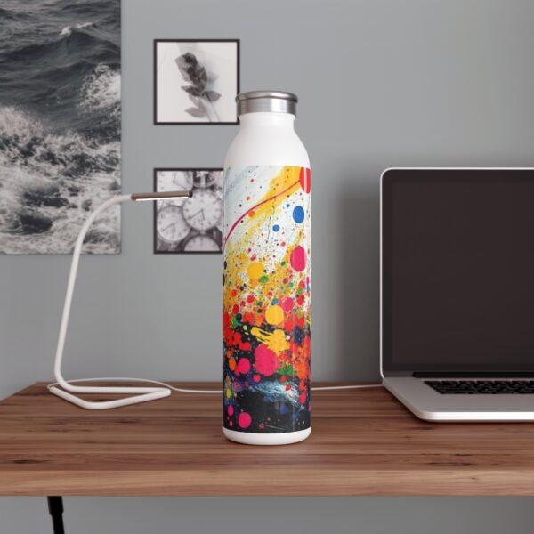 Vibrant Slim Water Bottle - Colorful Drinkware for Fitness, Travel, Yoga, Gifts for Her, Eco-Friendly Hydration