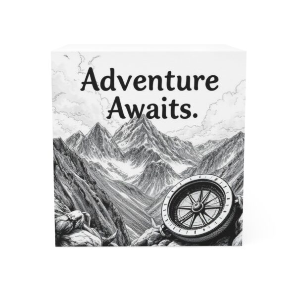 Adventure Awaits Note Cube - Inspirational Desk Stationery, Office Décor, Gift for Adventurers, Travel Enthusiasts, Motivational Notepad - Image 2