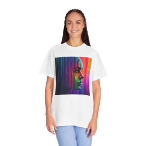 Vibrant Profile T-Shirt, Unisex Tee, Artistic Apparel, Colorful Gift, Casual Wear, Festival Shirt