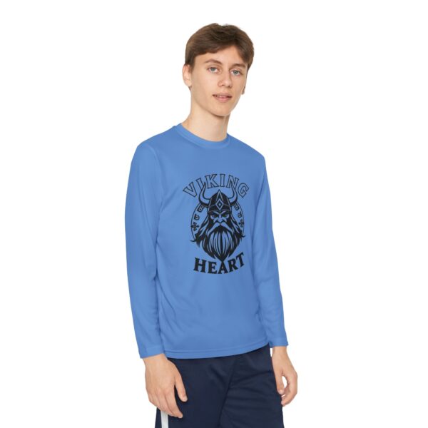 Youth Long Sleeve Viking Heart Tee - Perfect for Active Kids, Birthday Gift, Sports, Team Spirit, Everyday Wear - Image 3