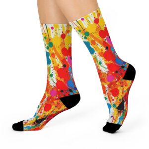 Colorful Art Splash Crew Socks, Funky Socks, Gift for Artists, Cozy Socks for Casual Wear, Vibrant Sock Design for All Occasions