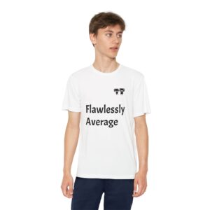 Flawlessly Average Youth Tee, Kids Sport Shirt, Fun Graphic T-Shirt, Casual Everyday Wear, Birthday Gift, Unique Competition Outfit