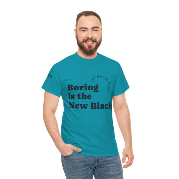 Unisex Heavy Cotton Tee - 'Boring is the New Black' Casual Tee, Trendy Graphic T-Shirt, Everyday Wear, Gift for Friends, Mom and Dad Gift - Image 25