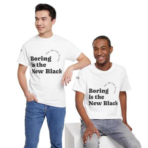 Unisex Heavy Cotton Tee - 'Boring is the New Black' Casual Tee, Trendy Graphic T-Shirt, Everyday Wear, Gift for Friends, Mom and Dad Gift - Image 5