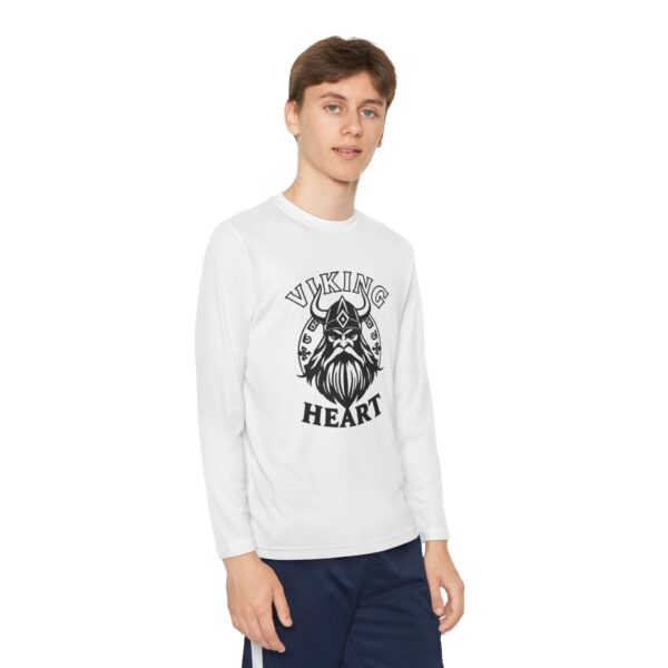 Youth Long Sleeve Viking Heart Tee - Perfect for Active Kids, Birthday Gift, Sports, Team Spirit, Everyday Wear - Image 6