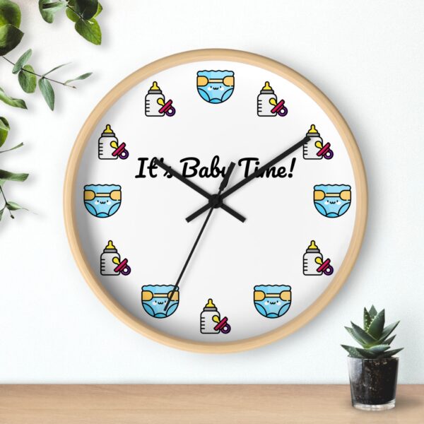Cute Baby-Themed Wall Clock, Nursery Decor, Baby Shower Gift, Children's Room Wall Art, It's Baby Time!. - Image 9