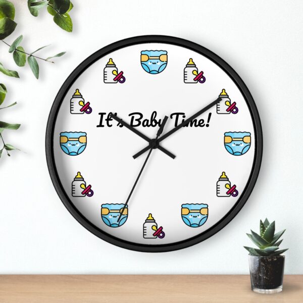 Cute Baby-Themed Wall Clock, Nursery Decor, Baby Shower Gift, Children's Room Wall Art, It's Baby Time!. - Image 3
