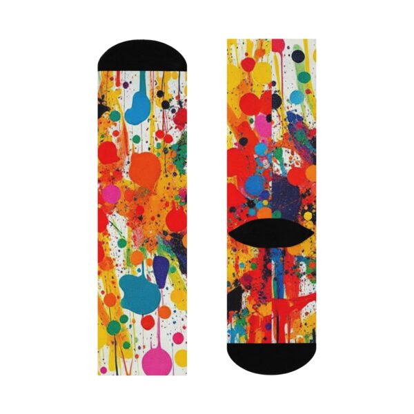 Colorful Art Splash Crew Socks, Funky Socks, Gift for Artists, Cozy Socks for Casual Wear, Vibrant Sock Design for All Occasions - Image 4