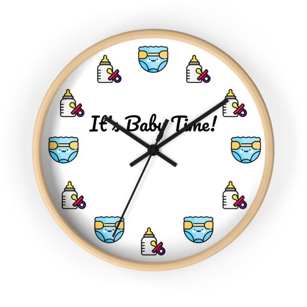 Cute Baby-Themed Wall Clock, Nursery Decor, Baby Shower Gift, Children's Room Wall Art, It's Baby Time!. - Image 7