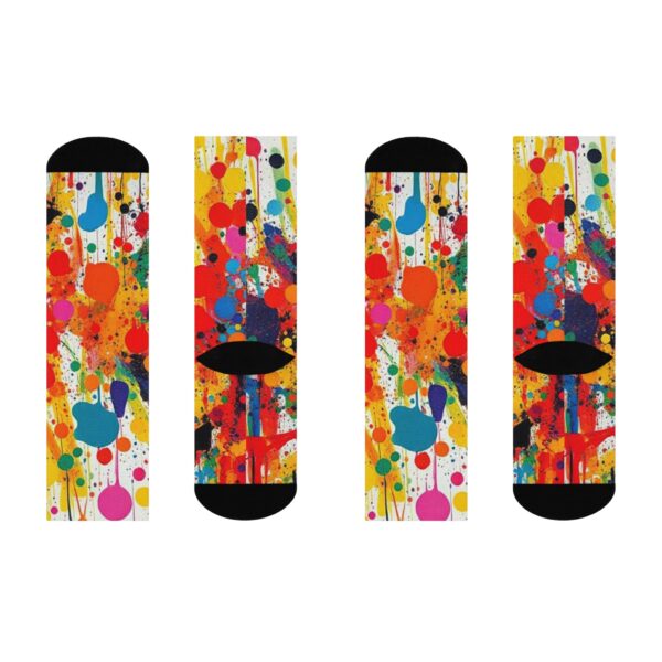 Colorful Art Splash Crew Socks, Funky Socks, Gift for Artists, Cozy Socks for Casual Wear, Vibrant Sock Design for All Occasions - Image 3