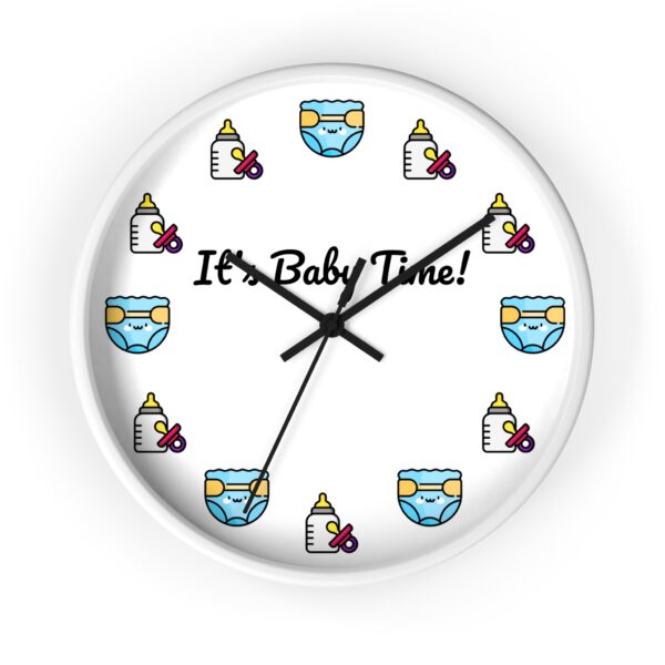 Cute Baby-Themed Wall Clock, Nursery Decor, Baby Shower Gift, Children's Room Wall Art, It's Baby Time!. - Image 4