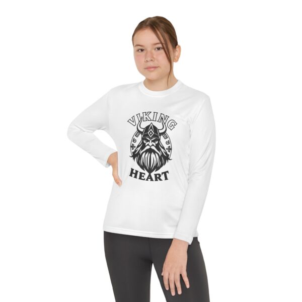 Youth Long Sleeve Viking Heart Tee - Perfect for Active Kids, Birthday Gift, Sports, Team Spirit, Everyday Wear - Image 4