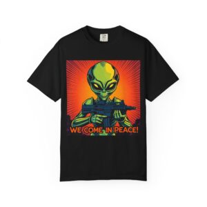 Quirky Alien Graphic Tee, Fun Unisex T-shirt for UFO Lovers, Sci-Fi Humor Shirt, Gift for Space Enthusiasts, Casual Everyday Wear