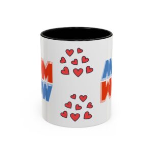 Mom Wow Coffee Mug | Cute Gift for Mom | Heart Design | Funny Coffee Cup | Perfect for Mother’s Day, Birthdays, Any Occasion