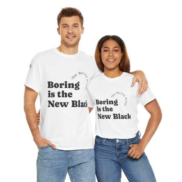 Unisex Heavy Cotton Tee - 'Boring is the New Black' Casual Tee, Trendy Graphic T-Shirt, Everyday Wear, Gift for Friends, Mom and Dad Gift - Image 6