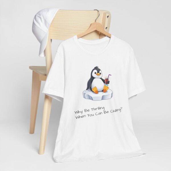 Chilled Penguin Tee - Fun Graphic Shirt, Summer Apparel, Cute Gift for Friends, Relaxed Fit, Beach Day Fashion - Image 4
