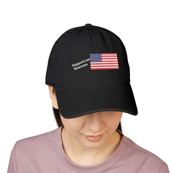 Veteran Support Embroidered Denim Hat, Patriotic Cap, Military Appreciation Gift, Americana Gift, Casual Everyday Wear - Image 4