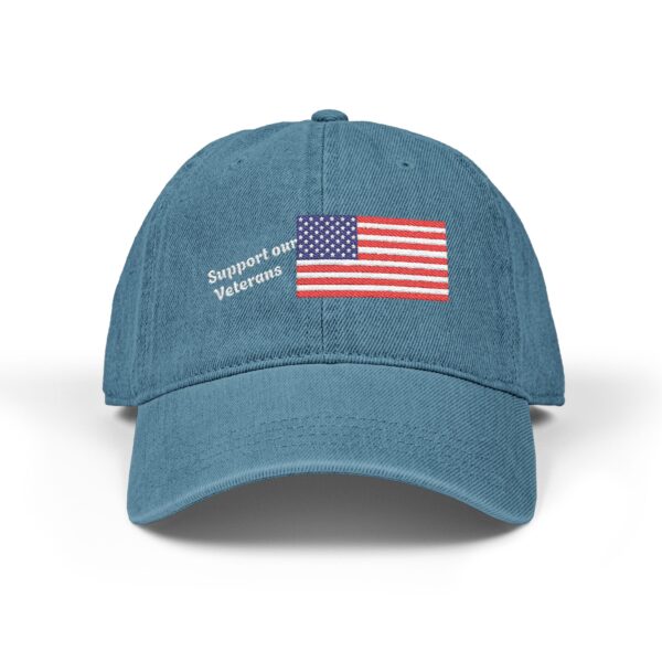 Veteran Support Embroidered Denim Hat, Patriotic Cap, Military Appreciation Gift, Americana Gift, Casual Everyday Wear - Image 5
