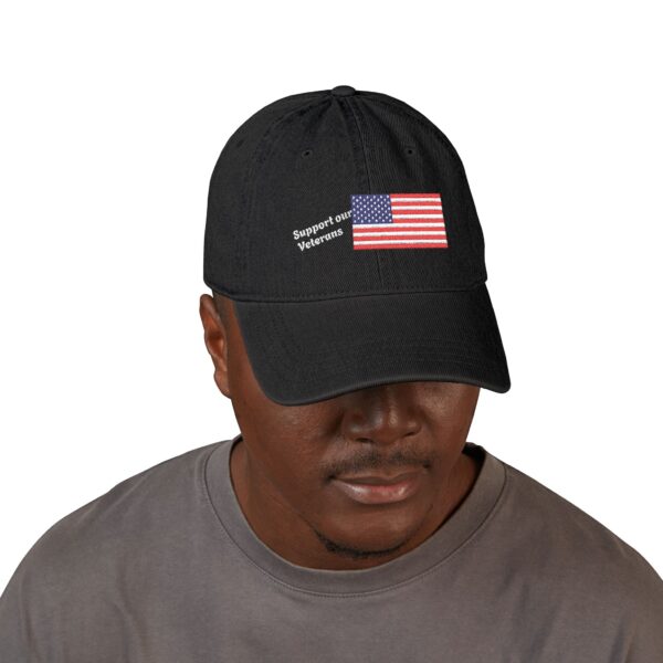 Veteran Support Embroidered Denim Hat, Patriotic Cap, Military Appreciation Gift, Americana Gift, Casual Everyday Wear - Image 3