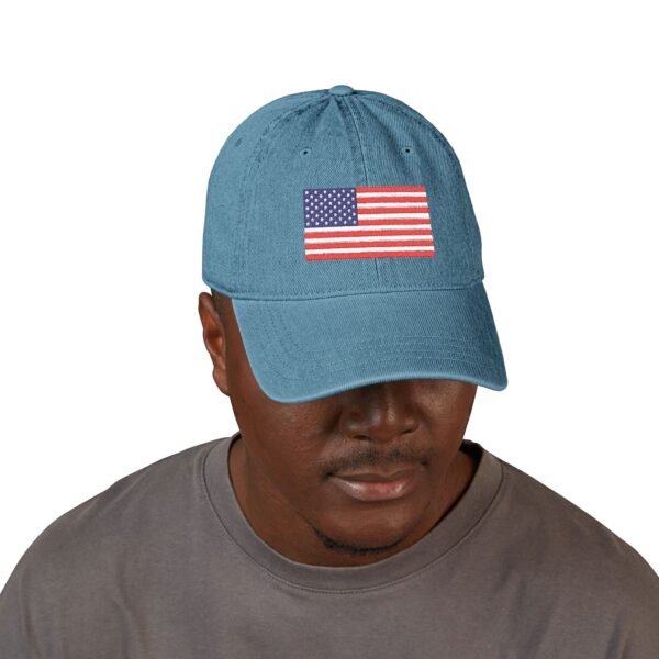 Embroidered Denim Hat with American Flag | Casual Style, Outdoor Events, Gift for Veterans, Summer Accessory - Image 11