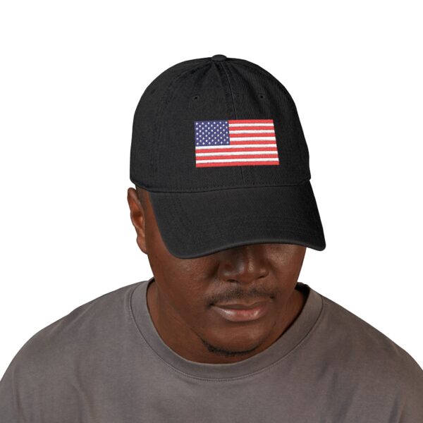Embroidered Denim Hat with American Flag | Casual Style, Outdoor Events, Gift for Veterans, Summer Accessory - Image 3